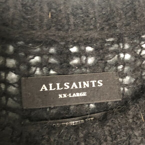 All Saints Breaker Crew Sweater Black Alpaca Blend Men's XXL NWT - Picture 3 of 6